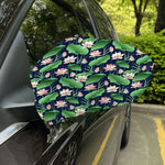 Flower And Leaf Lotus Pattern Print Car Side Mirror Covers