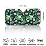 Flower And Leaf Lotus Pattern Print Car Windshield Sun Shade