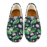 Flower And Leaf Lotus Pattern Print Casual Shoes