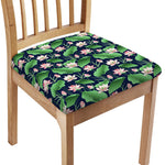 Flower And Leaf Lotus Pattern Print Chair Cushion Cover