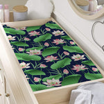 Flower And Leaf Lotus Pattern Print Changing Pad Cover