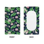 Flower And Leaf Lotus Pattern Print Changing Pad Cover