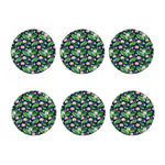 Flower And Leaf Lotus Pattern Print Coaster Set