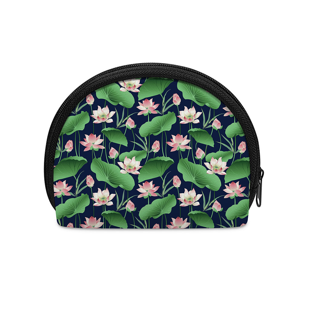 Flower And Leaf Lotus Pattern Print Coin Purse