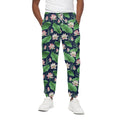Flower And Leaf Lotus Pattern Print Cotton Sweatpants