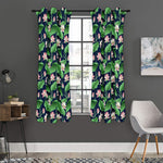 Flower And Leaf Lotus Pattern Print Curtain