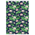 Flower And Leaf Lotus Pattern Print Curtain