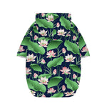 Flower And Leaf Lotus Pattern Print Dog Zip Up Hoodie