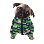 Flower And Leaf Lotus Pattern Print Dog Zip Up Jacket