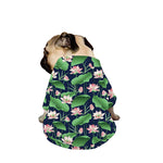Flower And Leaf Lotus Pattern Print Dog Zip Up Jacket