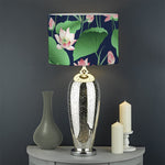 Flower And Leaf Lotus Pattern Print Drum Lamp Shade