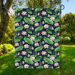 Flower And Leaf Lotus Pattern Print Garden Flag