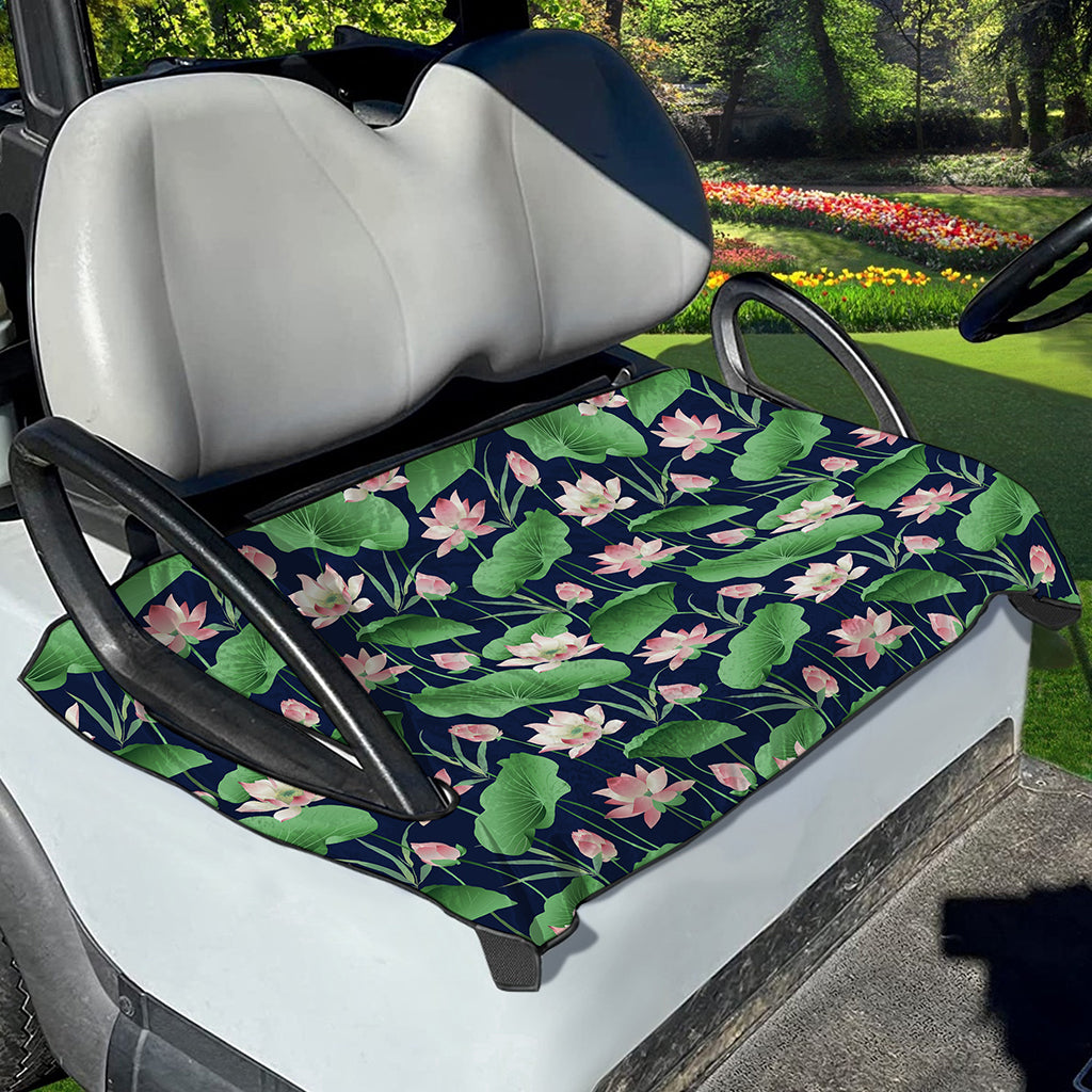 Flower And Leaf Lotus Pattern Print Golf Cart Seat Cover