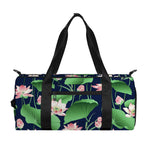 Flower And Leaf Lotus Pattern Print Gym Bag