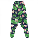Flower And Leaf Lotus Pattern Print Hammer Pants