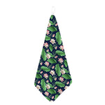 Flower And Leaf Lotus Pattern Print Hand Towel