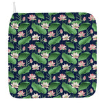 Flower And Leaf Lotus Pattern Print Hand Towel