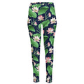 Flower And Leaf Lotus Pattern Print High-Waisted Pocket Leggings