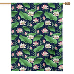 Flower And Leaf Lotus Pattern Print House Flag