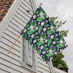 Flower And Leaf Lotus Pattern Print House Flag