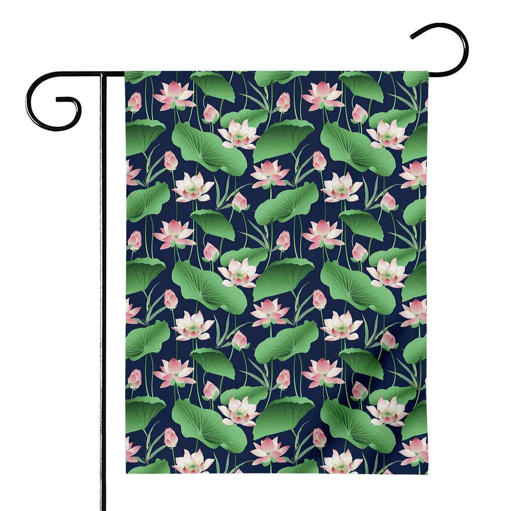 Flower And Leaf Lotus Pattern Print House Flag