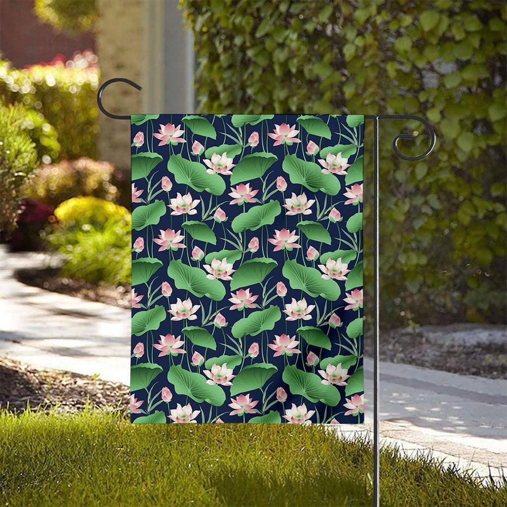 Flower And Leaf Lotus Pattern Print House Flag