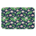 Flower And Leaf Lotus Pattern Print Indoor Door Mat