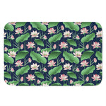 Flower And Leaf Lotus Pattern Print Indoor Door Mat
