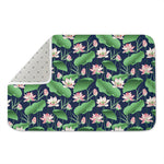 Flower And Leaf Lotus Pattern Print Indoor Door Mat