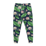 Flower And Leaf Lotus Pattern Print Jogger Pants