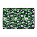 Flower And Leaf Lotus Pattern Print Kitchen Mat