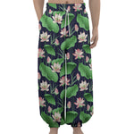 Flower And Leaf Lotus Pattern Print Lantern Pants