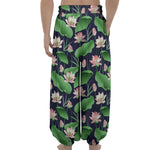 Flower And Leaf Lotus Pattern Print Lantern Pants