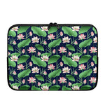 Flower And Leaf Lotus Pattern Print Laptop Sleeve