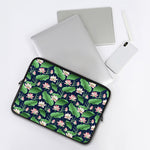 Flower And Leaf Lotus Pattern Print Laptop Sleeve