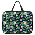 Flower And Leaf Lotus Pattern Print Laptop Sleeve With Handle
