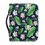 Flower And Leaf Lotus Pattern Print Leather Bible Cover