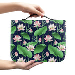 Flower And Leaf Lotus Pattern Print Leather Bible Cover