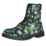 Flower And Leaf Lotus Pattern Print Backpack