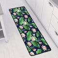 Flower And Leaf Lotus Pattern Print Long Kitchen Mat