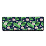 Flower And Leaf Lotus Pattern Print Long Kitchen Mat