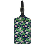 Flower And Leaf Lotus Pattern Print Luggage Tag