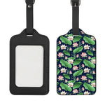 Flower And Leaf Lotus Pattern Print Luggage Tag