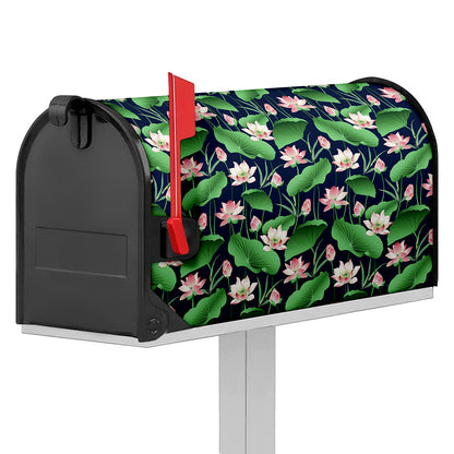 Flower And Leaf Lotus Pattern Print Mailbox Cover