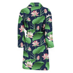 Flower And Leaf Lotus Pattern Print Men's Bathrobe