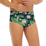 Flower And Leaf Lotus Pattern Print Men's Briefs