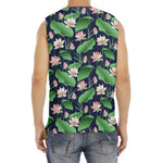 Flower And Leaf Lotus Pattern Print Men's Fitness Tank Top