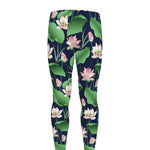 Flower And Leaf Lotus Pattern Print Men's leggings