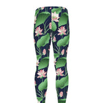 Flower And Leaf Lotus Pattern Print Men's leggings