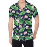 Flower And Leaf Lotus Pattern Print Men's Shirt